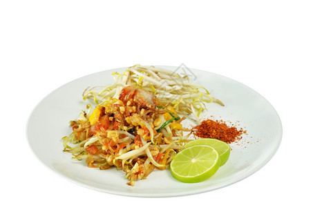 泰国食物帕德语白菜面条最喜爱的泰国美食图片
