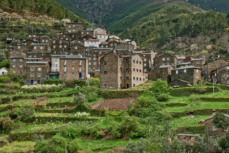 Piodao是一个非常古老的小山村在葡萄牙的Arganil背景图片