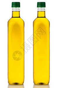 在白色背景中孤立的橄榄油瓶图片