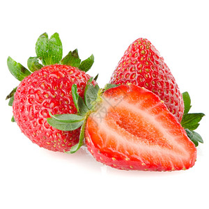 美丽的草莓在白色背景中被孤立图片