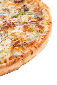 意大利披萨在白色背景上被孤立的意大利比萨饼图片