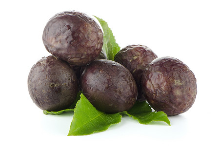 竹子叶子素材新鲜的激情果实绿色叶子白背景孤立背景