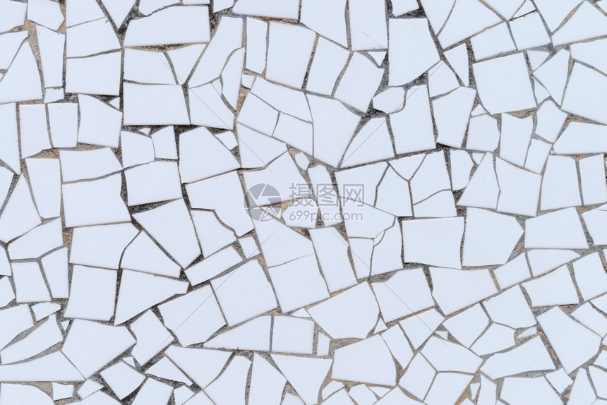 白色破碎的瓷砖壁纹理