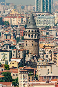 土耳其伊斯坦布尔加拉塔城景14世纪由热那亚制造图片