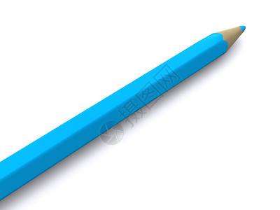 3D蓝铅笔背景图片