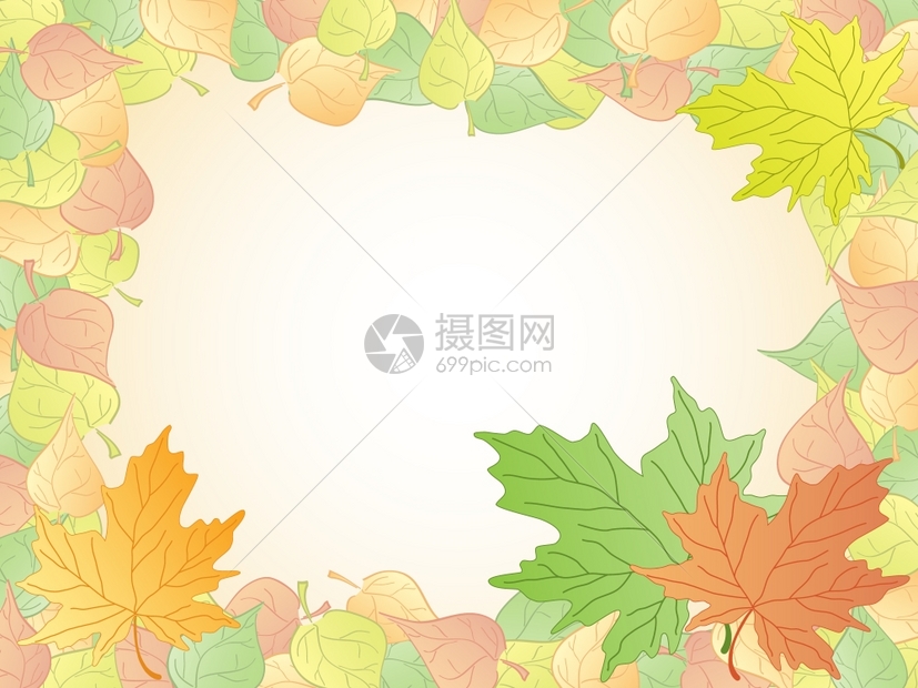 秋叶框架矢量图片