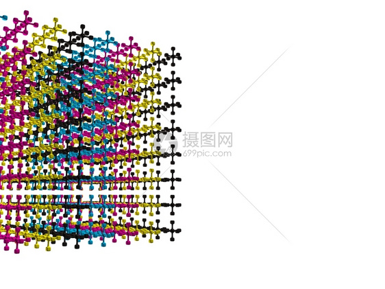 抽象CMYK形状背景3d图片