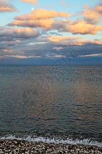 雷布海滩海黑海背景图片