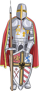 中世纪骑士身穿盔甲图片