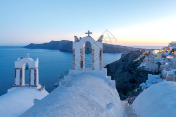 希腊美丽的圣托里尼岛奥亚村图片