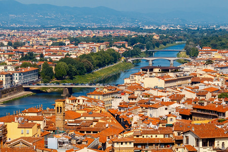 佛罗伦萨这座城市的空中景象阳光明媚的一天意大利佛罗伦萨图片
