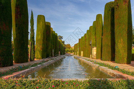 科多瓦克里斯特国王皇宫阿尔卡扎德洛斯雷耶克里蒂亚诺克里蒂安国王皇宫科尔多瓦安达卢西亚班牙的鲜花园和喷泉图片