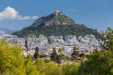 雅典莱卡贝图斯山城市和著名的莱卡贝图斯山希腊图片