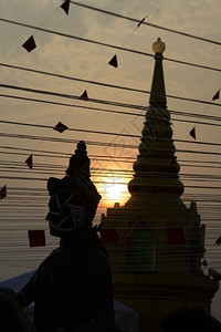 东南亚泰国曼谷市金山寺庙图片