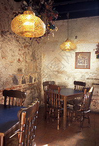 中美洲危地马拉安提瓜市老城的一家餐馆图片
