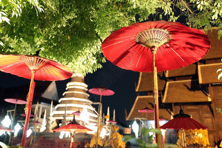 泰国北部东南亚的江马市WatPhanTaoTempel图片