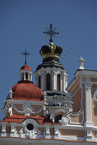 古城维尔纽斯镇立陶宛波罗的海州圣卡齐米尔教堂和约翰尼斯图片