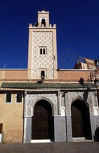 北非摩洛哥马拉喀什老城DjemmadelFna广场附近的旧城图片