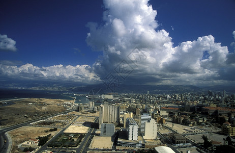 霍斯潘农贝鲁特市中心位于东部Lebanon的海岸背景