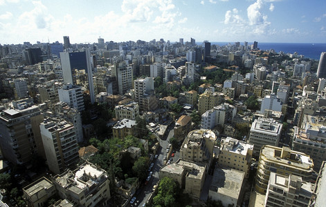 霍斯潘农贝鲁特市中心位于东部Lebanon的海岸背景