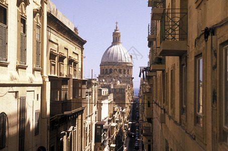 欧洲马耳他瓦莱塔市大港圣保罗安吉利坎大教堂图片