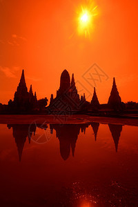 泰国东南亚曼谷北部阿尤塔亚市的WatChaiWattanaram寺庙图片