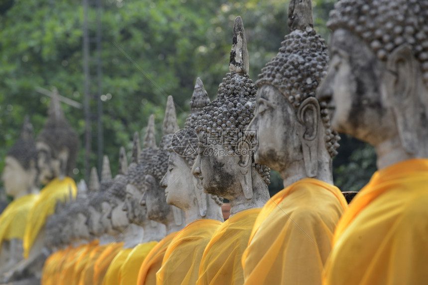 东南亚泰国曼谷北部大城府的瓦依柴孟高寺图片