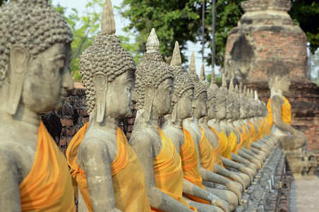 东南亚泰国曼谷北部大城府的瓦依柴孟高寺图片