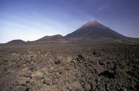 在非洲大西洋的佛得角岛戈的非洲大西洋火山VolcanoFogo图片