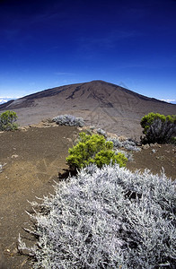 非洲印度洋留尼汪岛四经火山的地貌平原图片