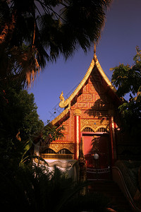 在泰国北部东南亚的ChiangRai北道清莱市旧城的WatPhraKaew寺庙图片