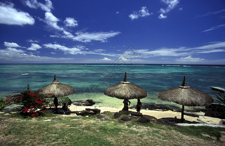 毛里求斯岛在印地安海中的滩图片