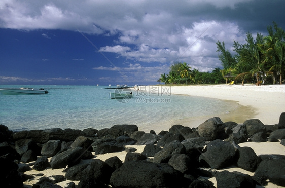 毛里求斯岛在印地安海中的滩图片