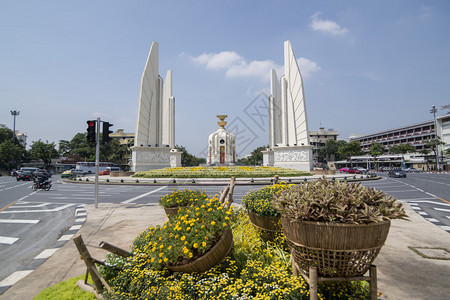 泰国曼谷市的民主纪念碑泰国曼谷2017年月曼谷图片