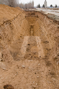 挖坑壕沟背景图片