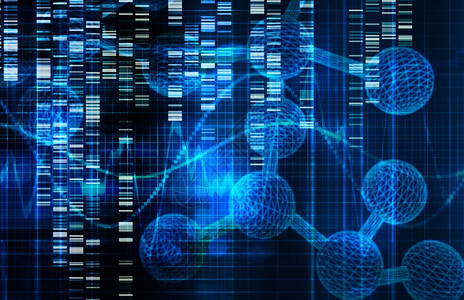 作为医学摘要艺术的遗传科学研究图片