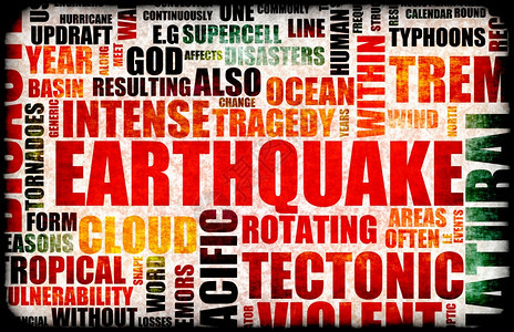 地震自然灾害作为艺术背景图片
