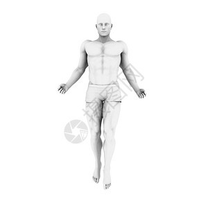 3DRenderI插图中一个男人的超级英雄Pose图片