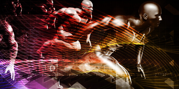 健身技术和体育监测数据概念背景图片