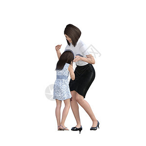 母亲与女儿的互动作为说明概念母亲与女孩的互动图片