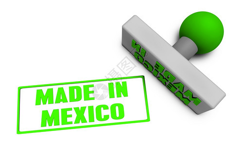3d在墨西哥制成的印章或纸状概念图片