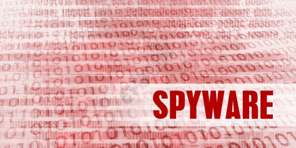 红色二进制危险背景上的间谍警报Spyware警告图片