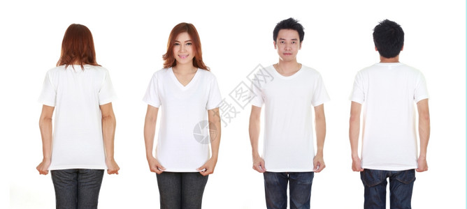 白色背景孤立的空白T恤衫图片