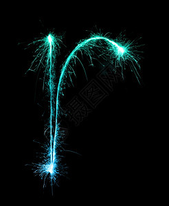 夜间背景的Sparkler烟火灯光字母rSmall字母图片