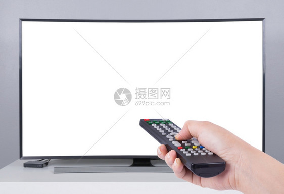 用LED电视和白空屏幕手持电视遥控器图片