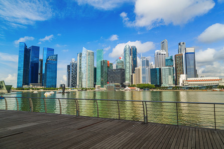 新加坡市中央商业区建筑的蓝色天空图片