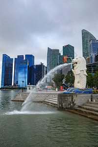 新加坡市Merlion公园高清图片