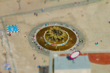 柏林亚历山大广场公共的空中景象具有倾斜式效应图片