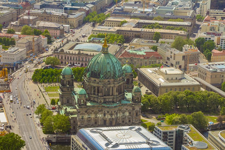 柏林博物馆的空中景象背景图片