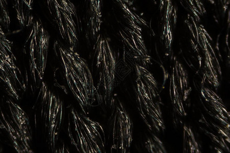 显微镜下的黑尼龙网布纤维图片